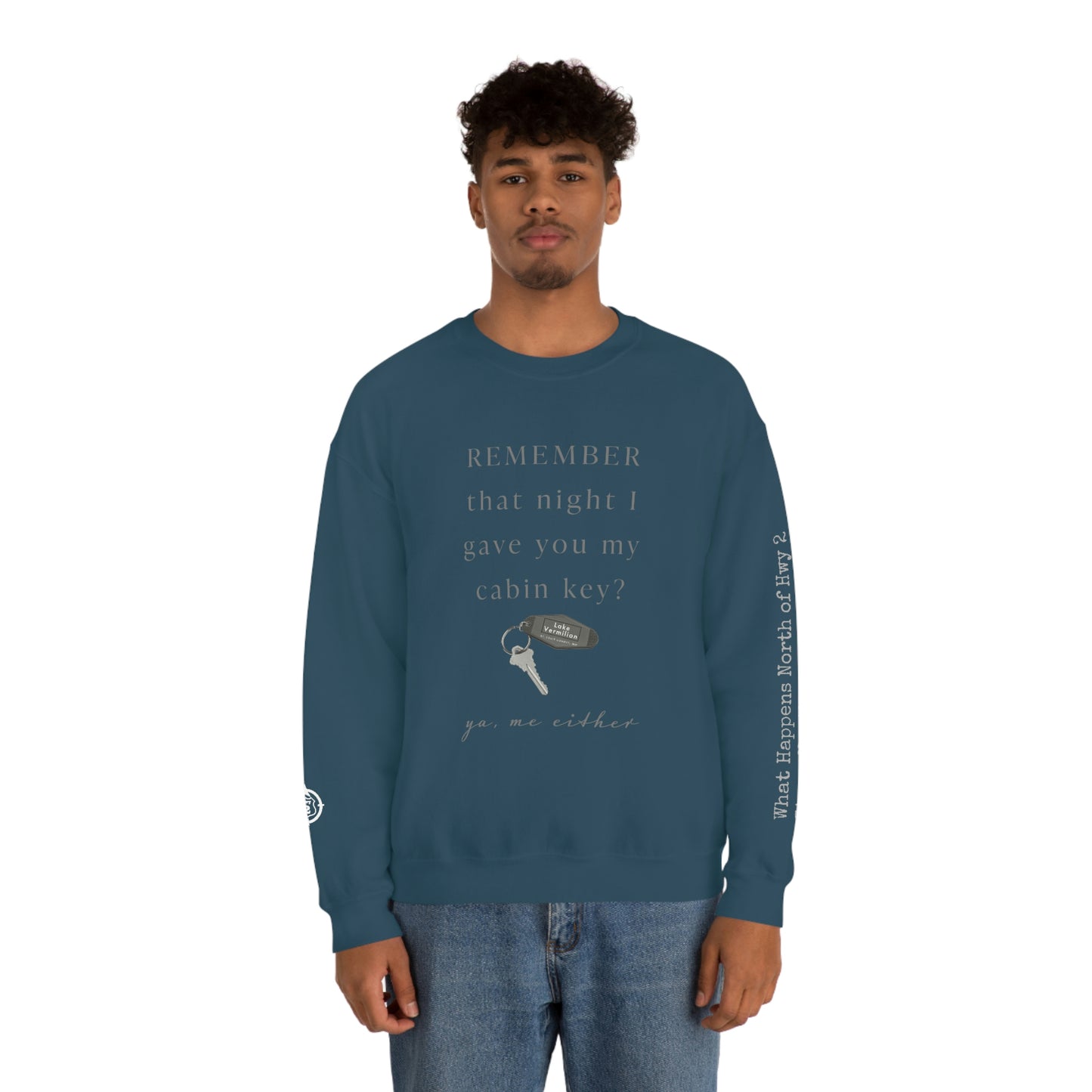 Remember That Night - Cabin Key - Lake Vermilion - North of Hwy 2 - Unisex Heavy Blend™ Crewneck Sweatshirt