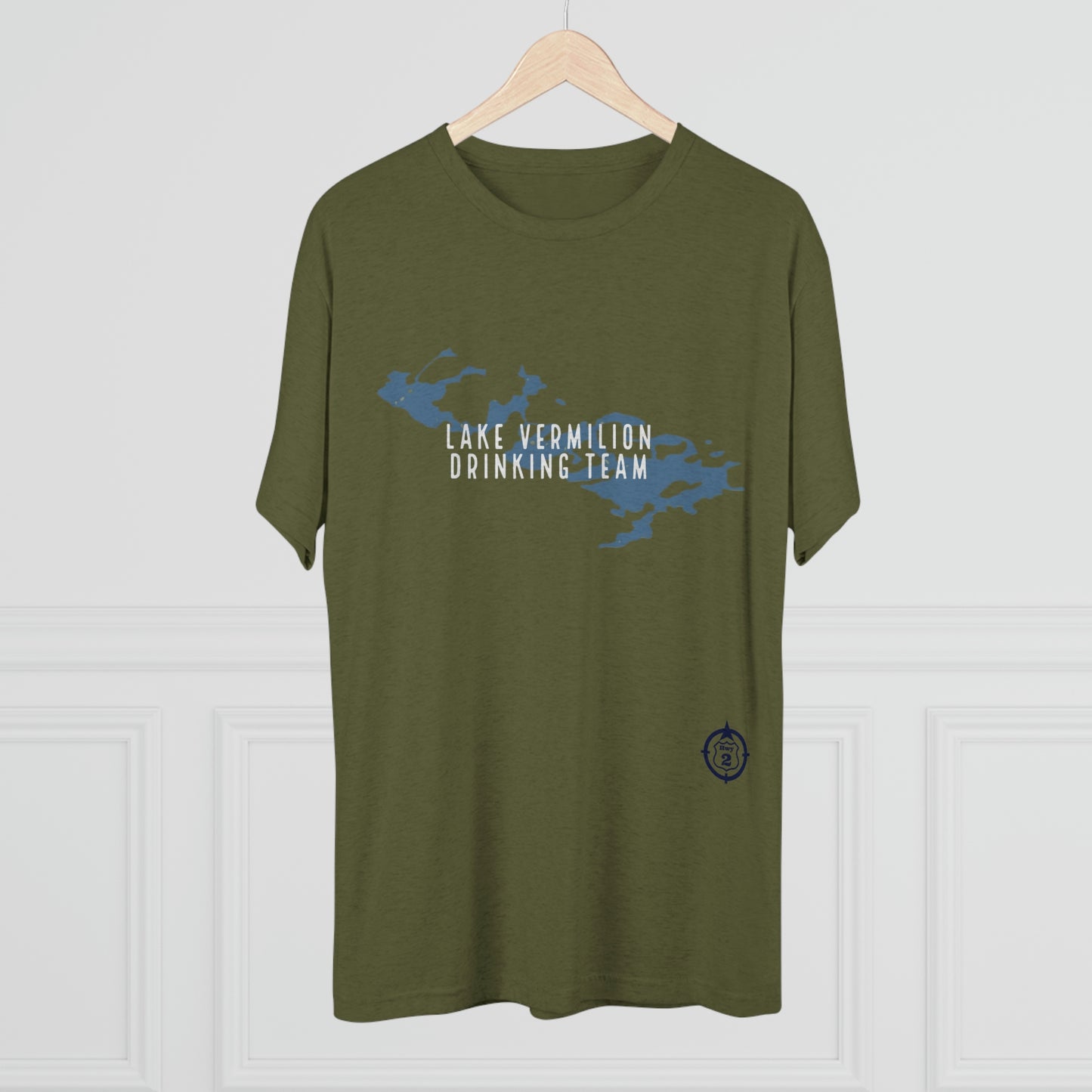 Lake Vermilion - Drinking Team - Lake Image - White Graphic - Unisex Tri-Blend Crew Tee