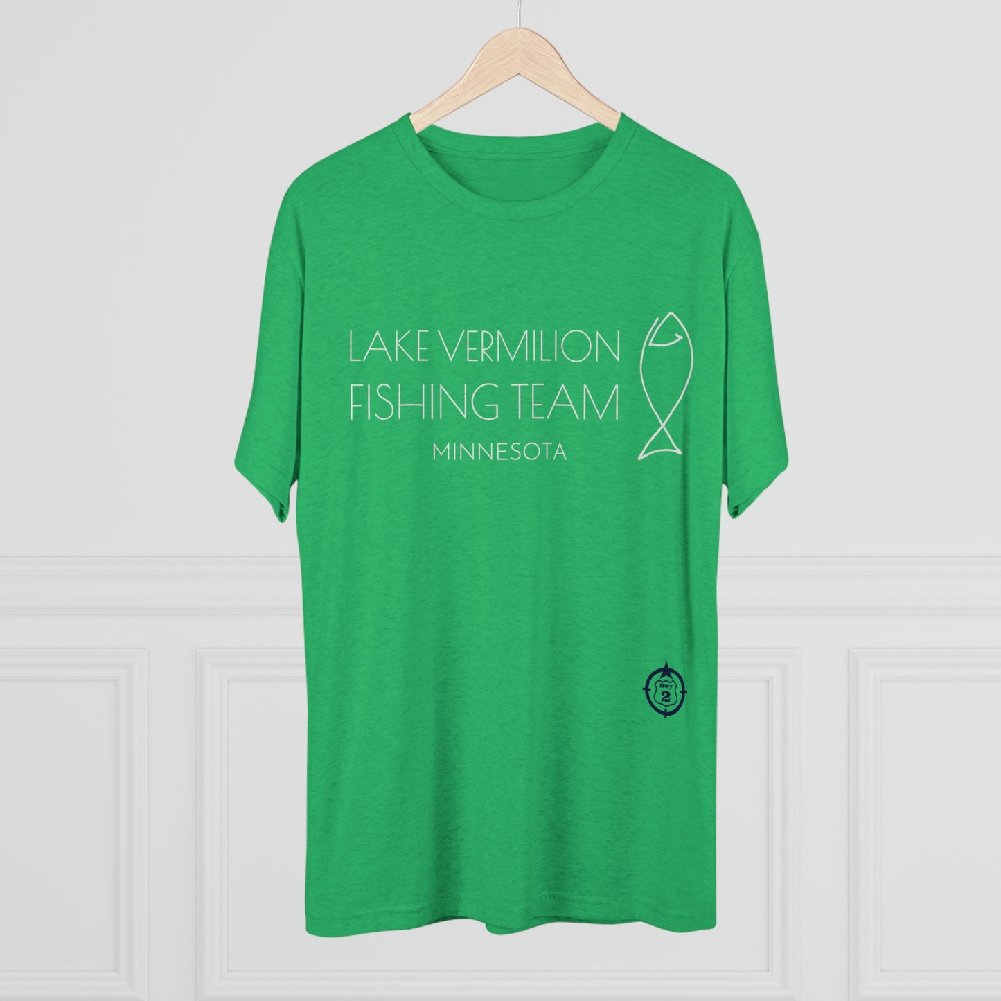 Lake Vermilion - Fishing Team - White Graphic - Unisex Tri-Blend Crew Tee