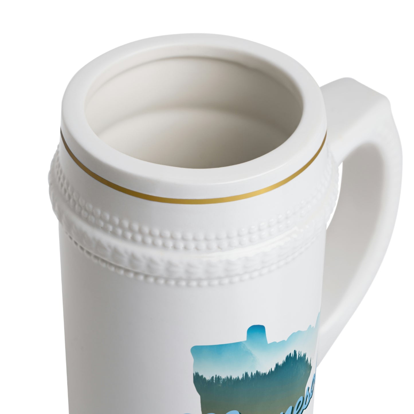 Minnesota - Blue Gradient Forest - Beer Stein Mug