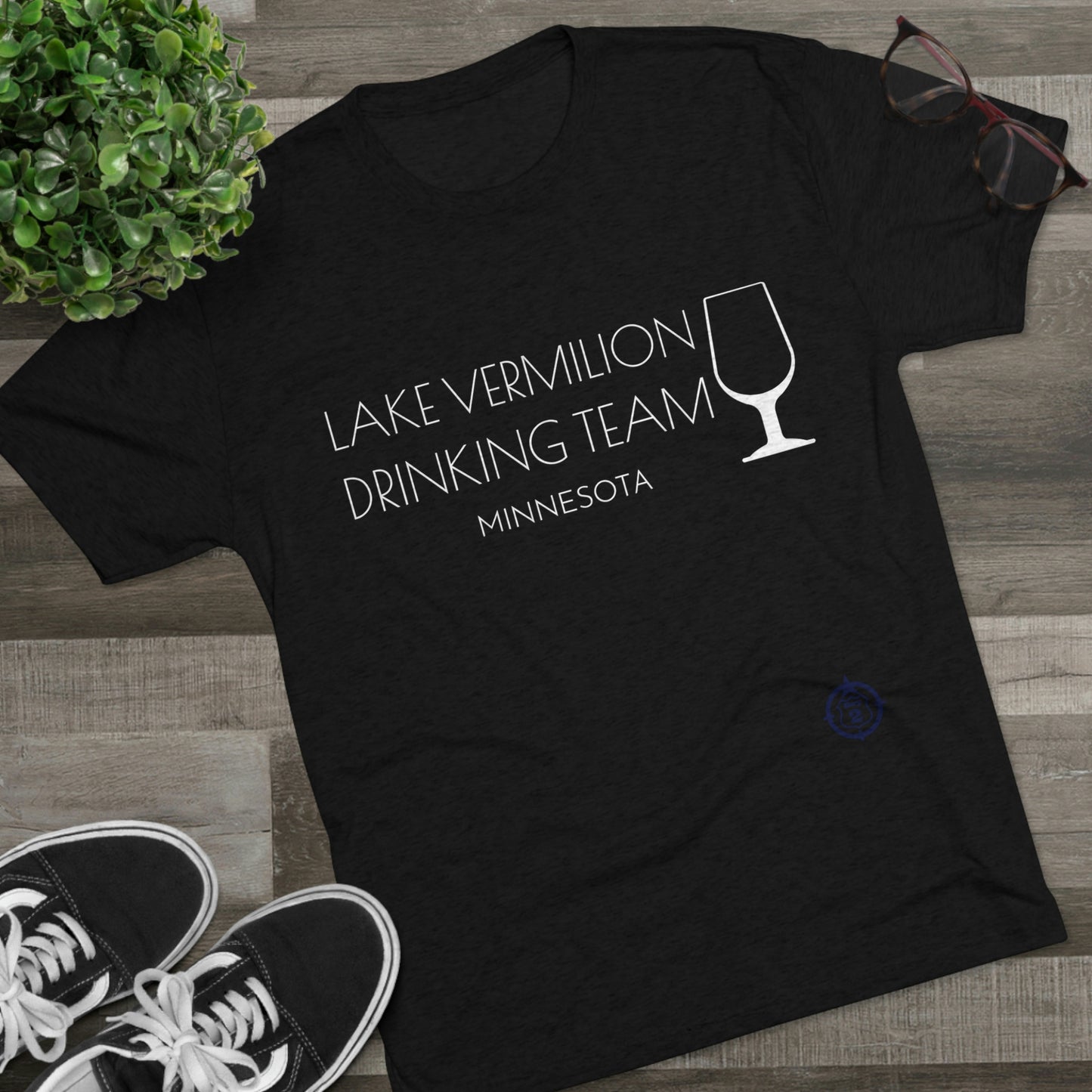 Lake Vermilion - Drinking Team - White Graphic - Unisex Tri-Blend Crew Tee
