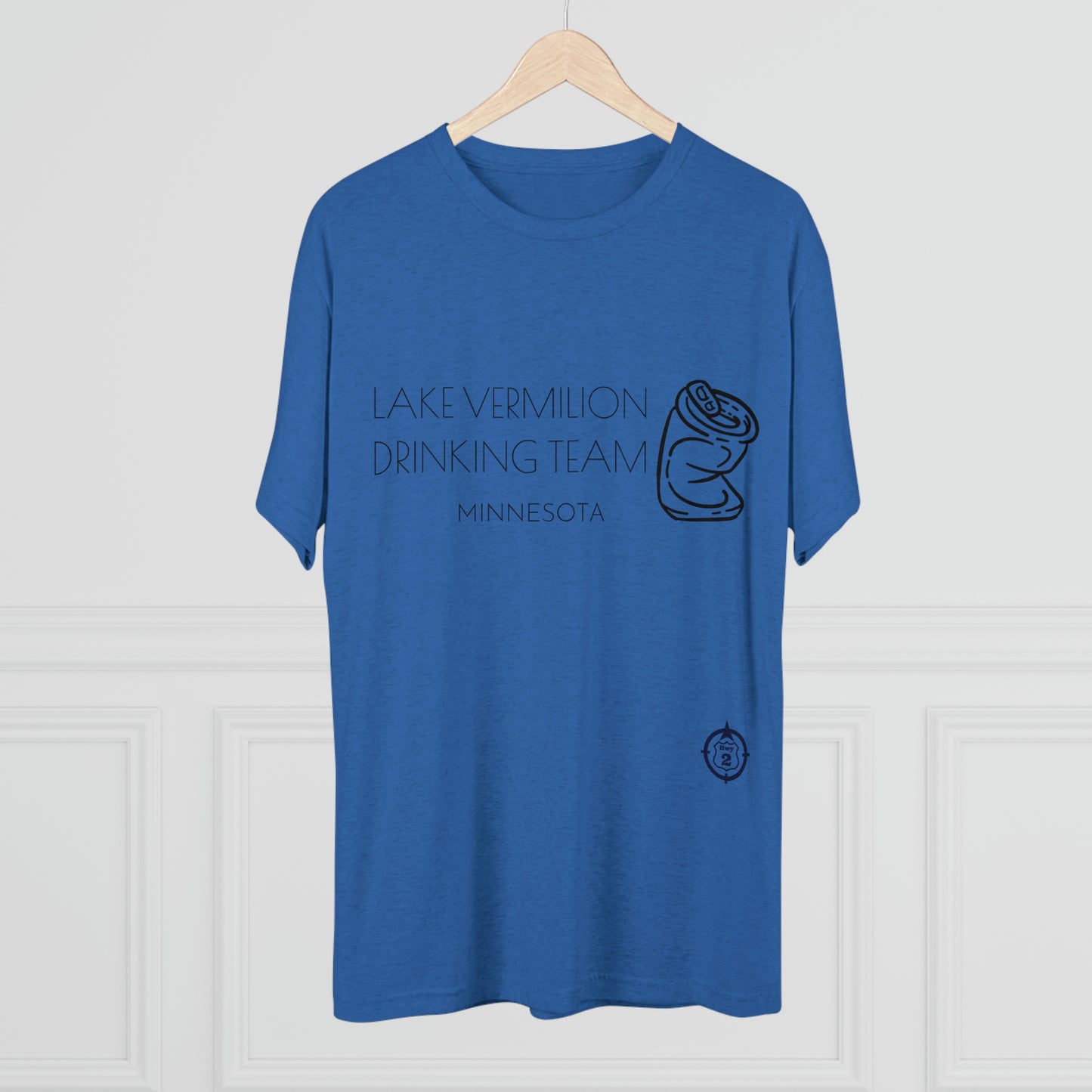 Lake Vermilion - Drinking Team - Crushed Can - Dark Graphic - Unisex Tri-Blend Crew Tee