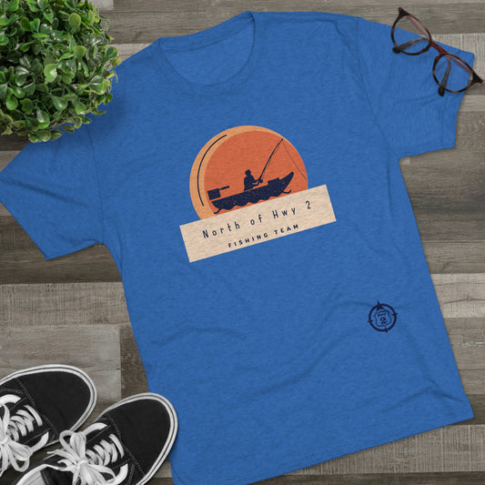 North of Hwy 2 - Sunset Graphic - Unisex Tri-Blend Crew Tee