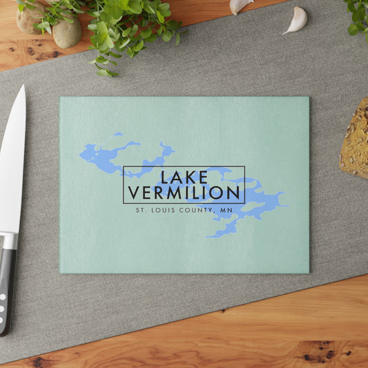 Lake Vermilion - White backed - Glass Cutting Board