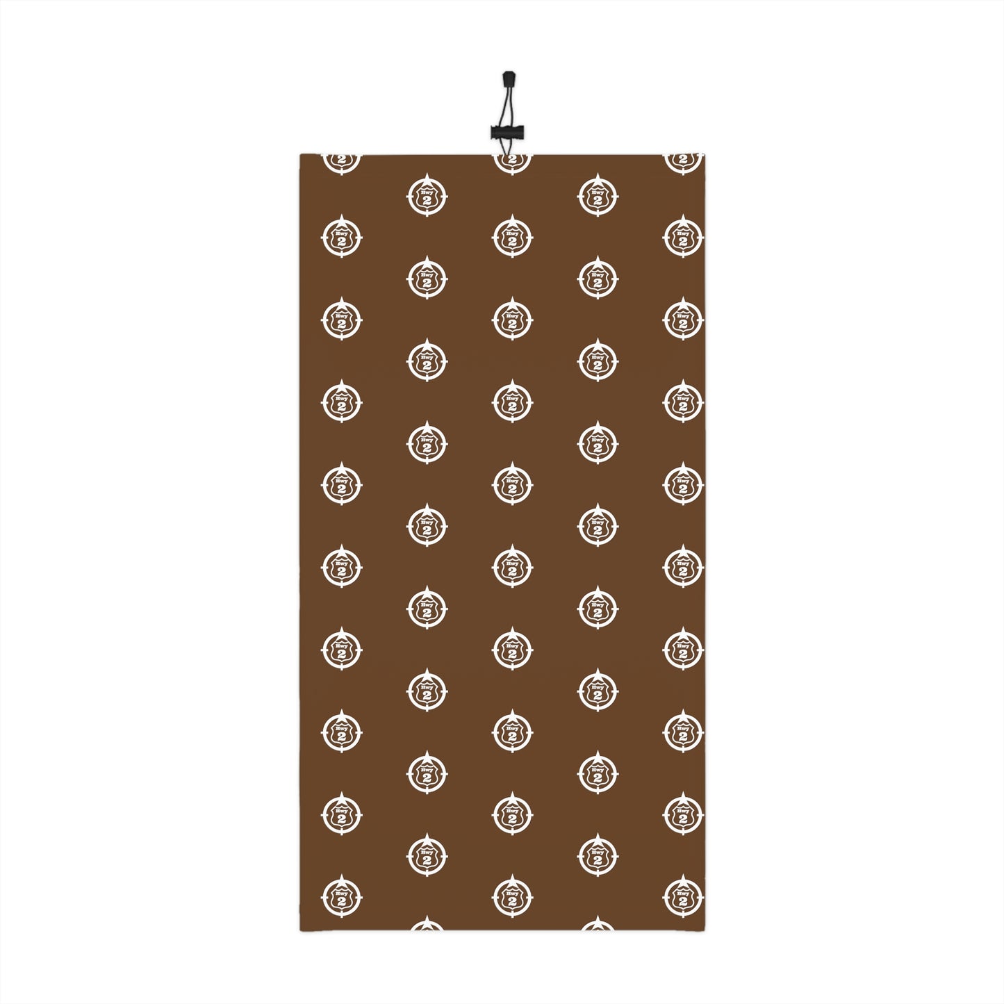 Cool Weather  - N o 2 - North of Hwy 2 - Pattern - Fishing / Snowmobiling Winter Neck Gaiter With Drawstring - Brown