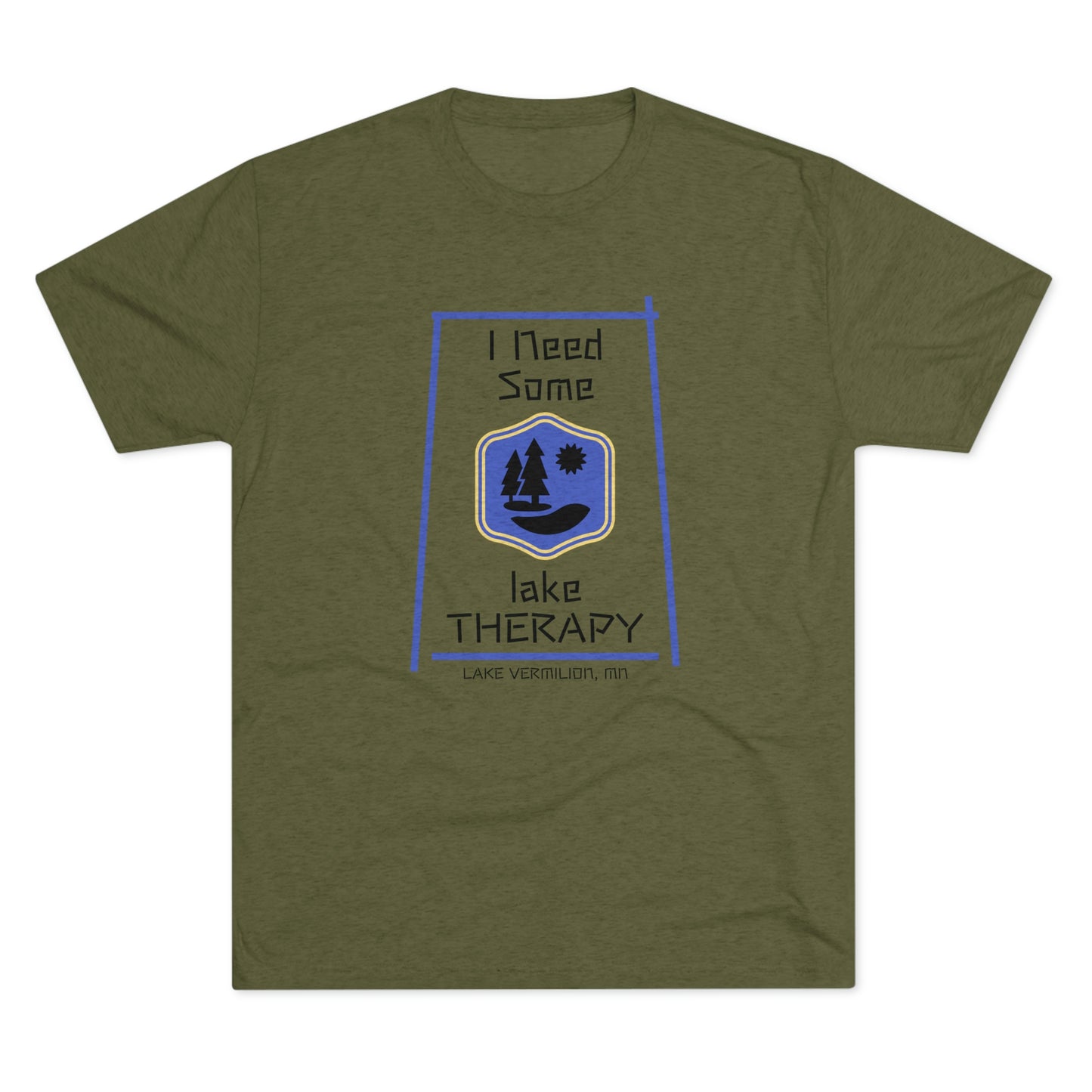 Lake Therapy - Blue Accents - Lake Vermilion - Unisex Tri-Blend Crew Tee
