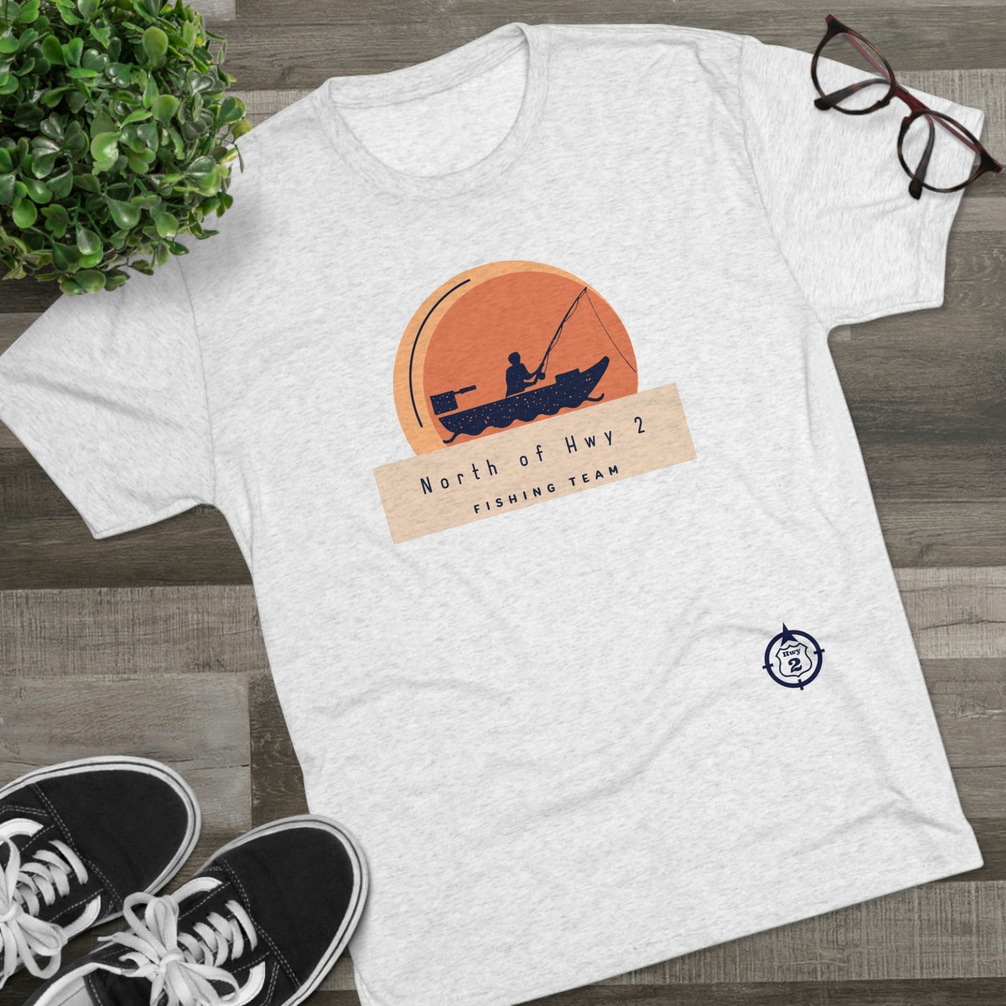 North of Hwy 2 - Sunset Graphic - Unisex Tri-Blend Crew Tee