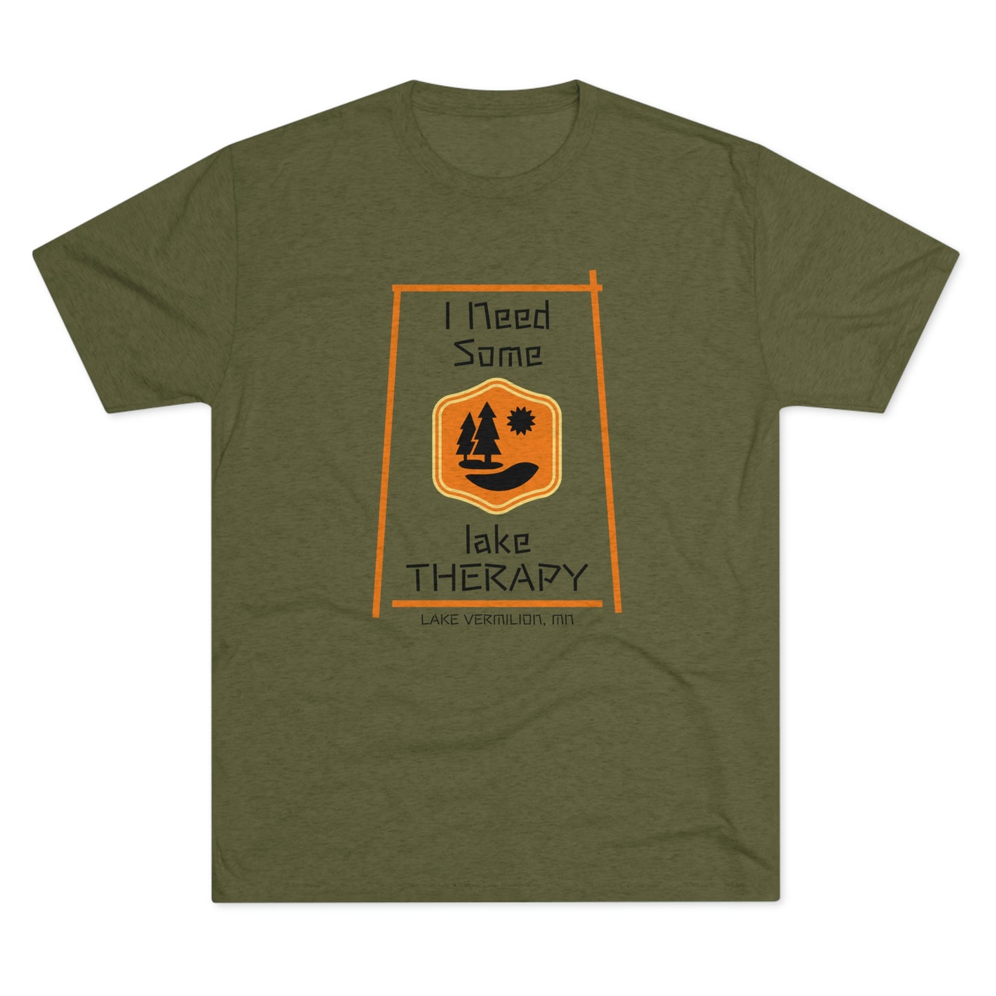 Lake Therapy - Orange Accents - Lake Vermilion - Unisex Tri-Blend Crew Tee