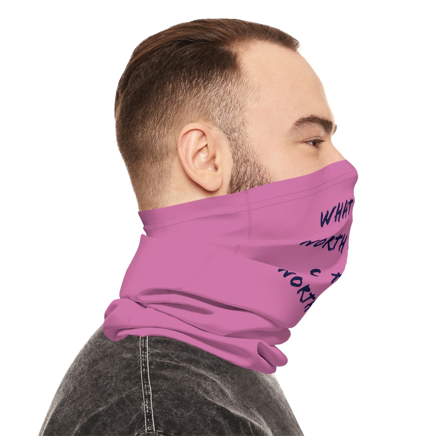 Summer Weather  - North of Hwy 2- Fishing / Boating Lightweight Neck Gaiter - Pink