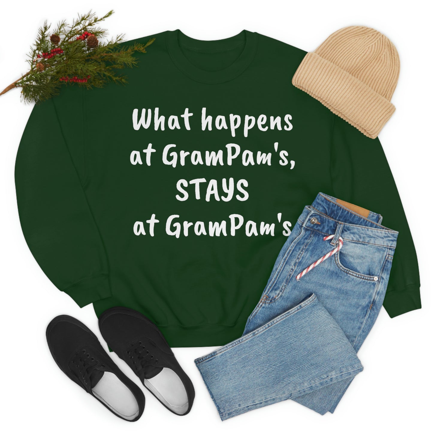 What happens at GramPam's, STAYS at GramPam's - Unisex Heavy Blend™ Crewneck Sweatshirt