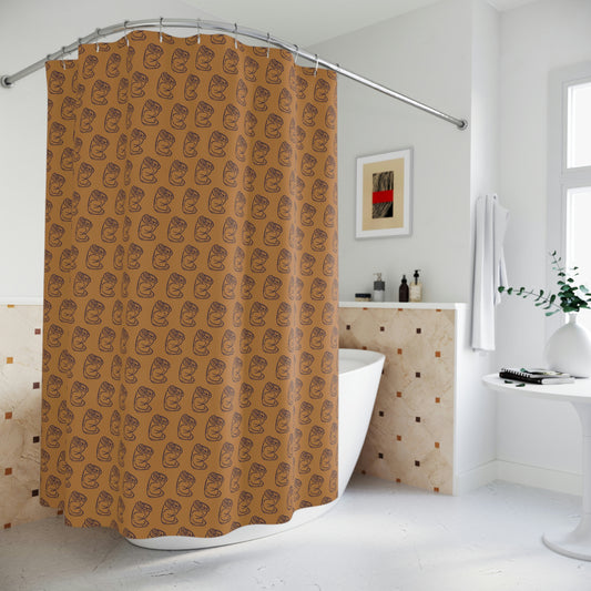 Crushed Can - BROWN - Polyester Shower Curtain