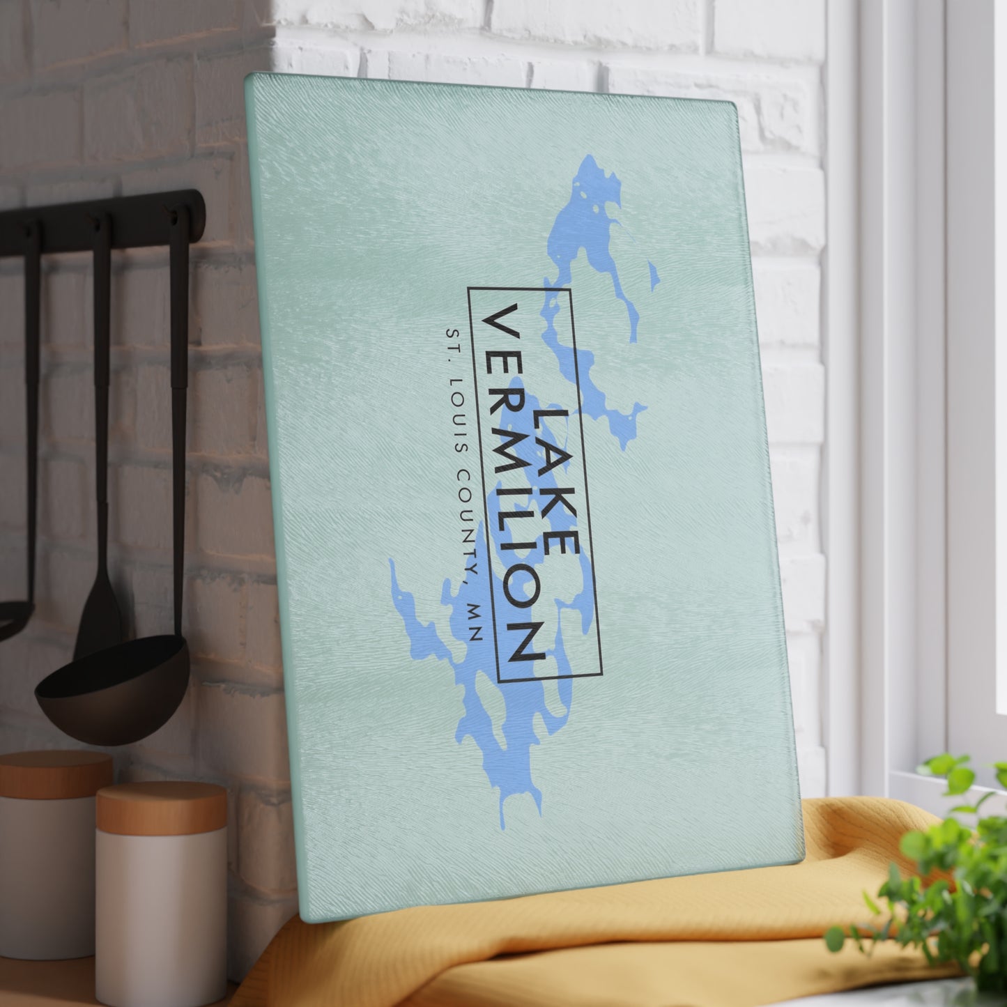 Lake Vermilion - White backed - Glass Cutting Board