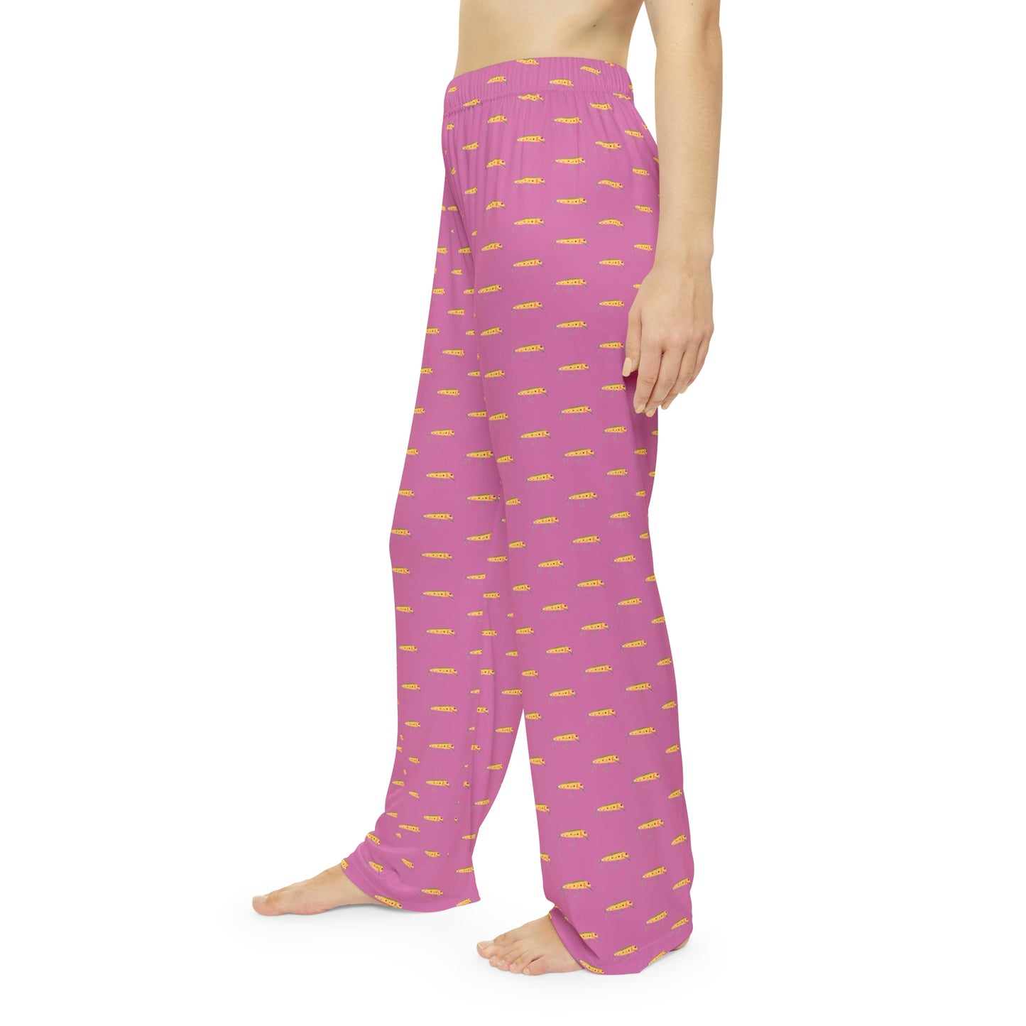 Vintage Bait - Fishing Theme -  Bait - Women's Pajama Pants - Pink