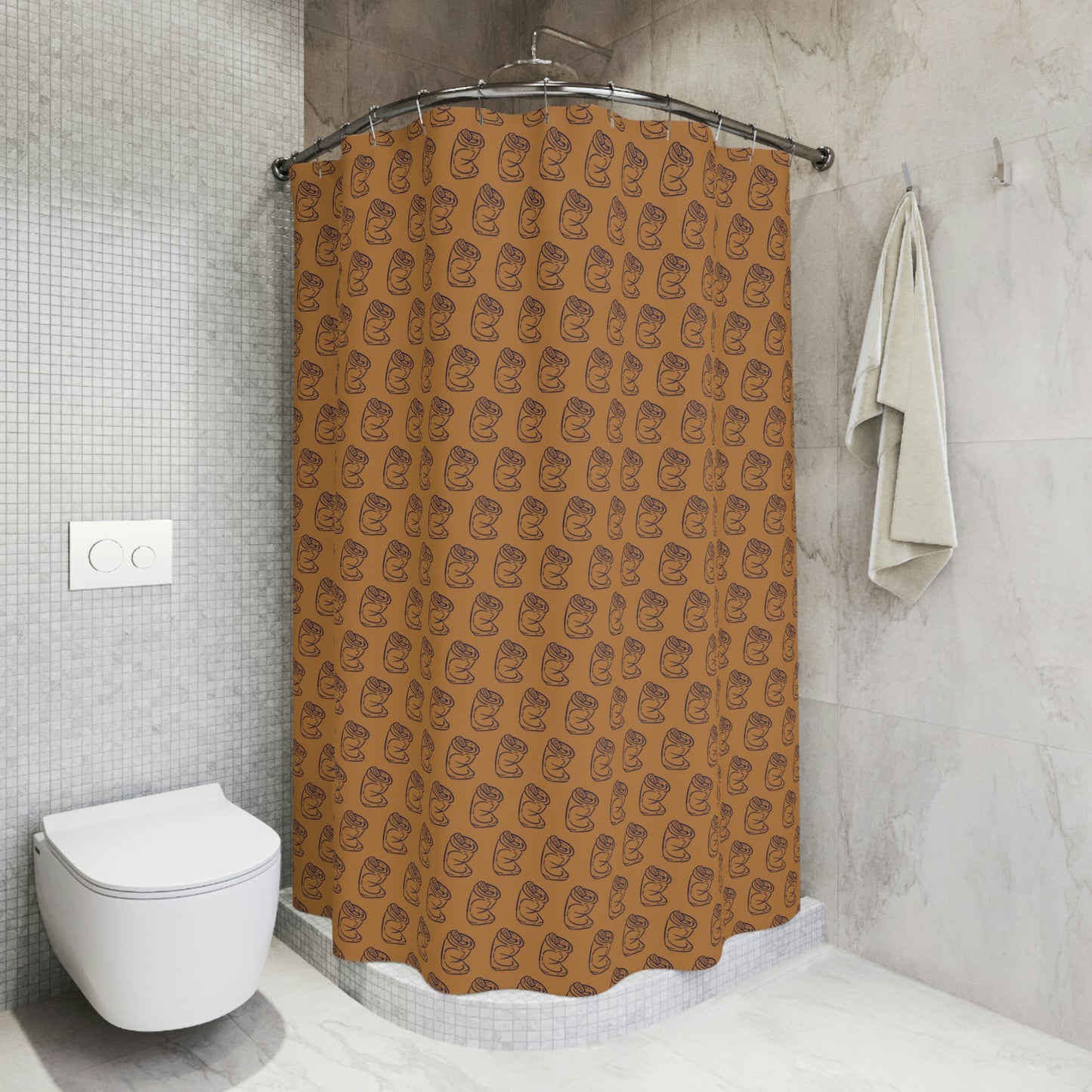 Crushed Can - BROWN - Polyester Shower Curtain