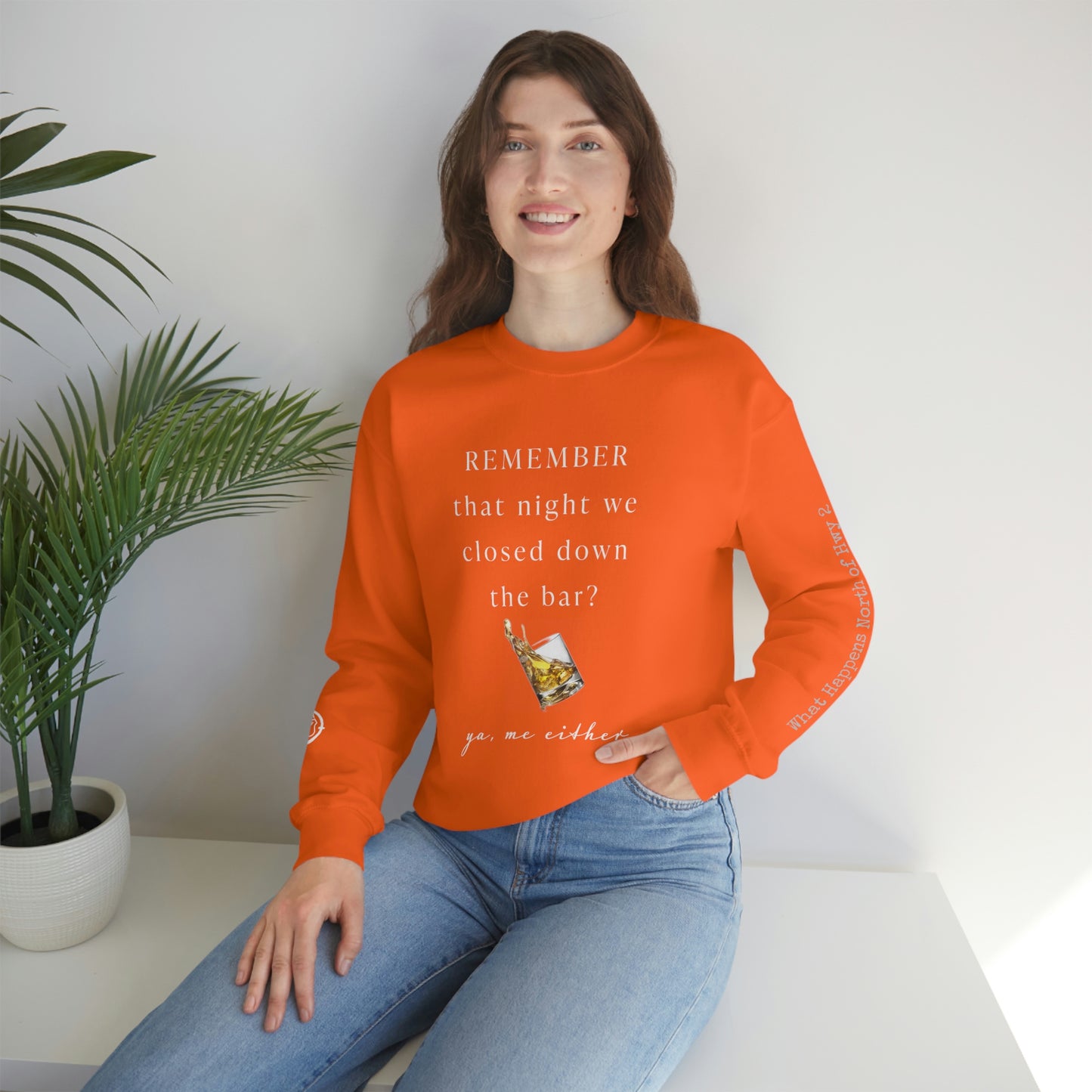 Remember That Night - Closed The Bar Down -  North of Hwy 2 - Unisex Heavy Blend™ Crewneck Sweatshirt