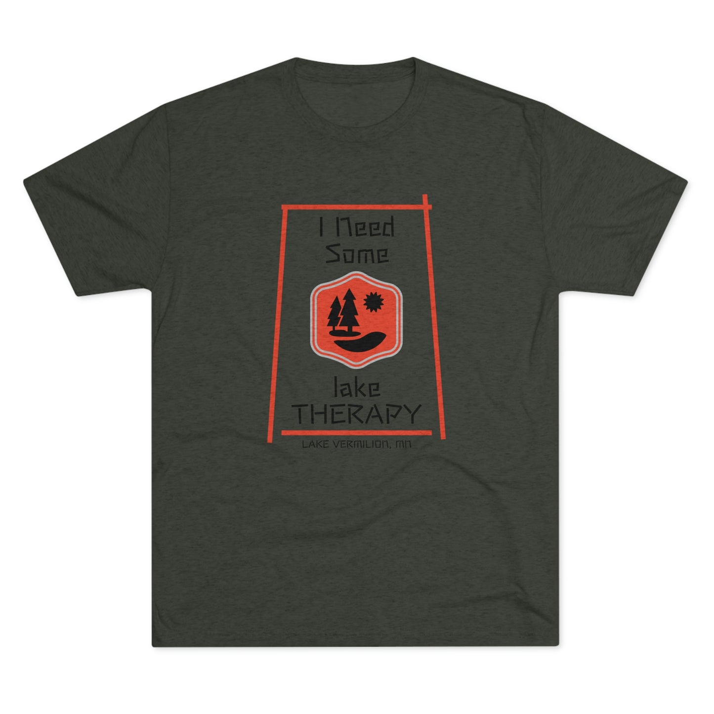 Lake Therapy - Red Accents - Lake Vermilion - Unisex Tri-Blend Crew Tee