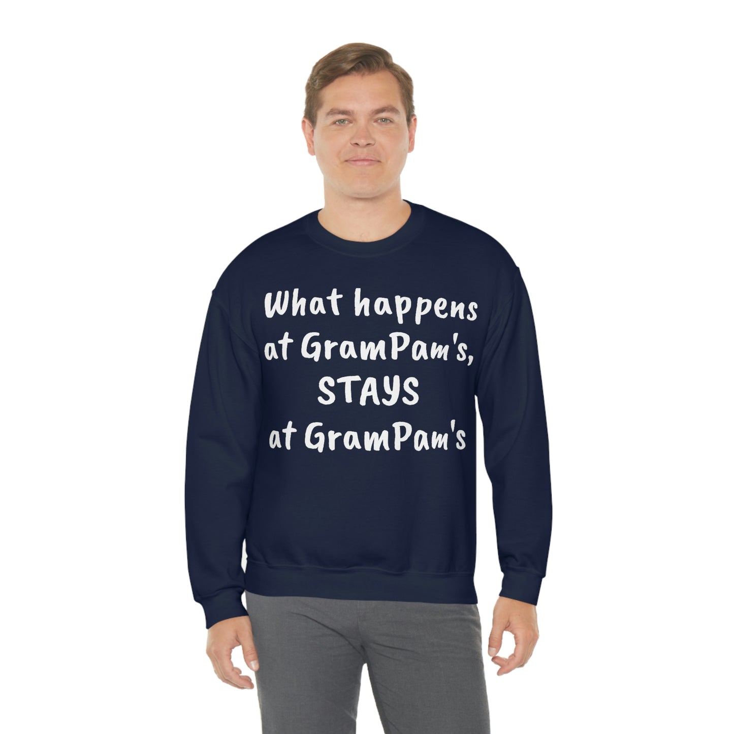 What happens at GramPam's, STAYS at GramPam's - Unisex Heavy Blend™ Crewneck Sweatshirt