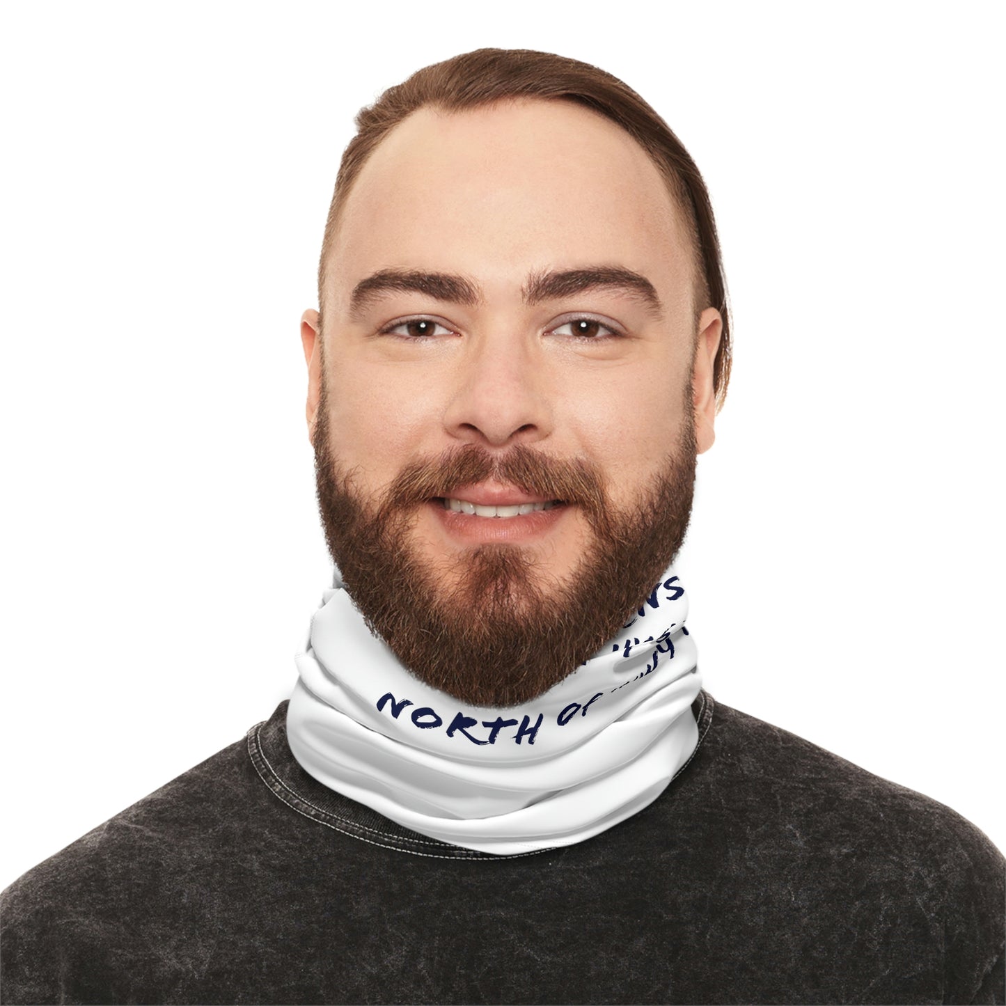 Summer Weather  - North of Hwy 2- Fishing / Boating Lightweight Neck Gaiter - White