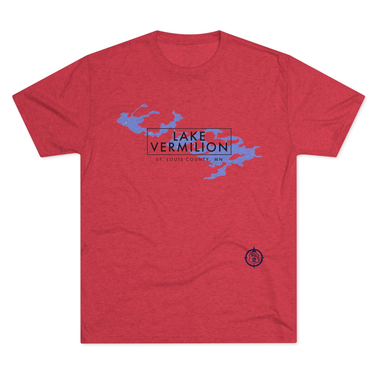 Lake Vermilion - Drinking Team - Lake Image - Unisex Tri-Blend Crew Tee