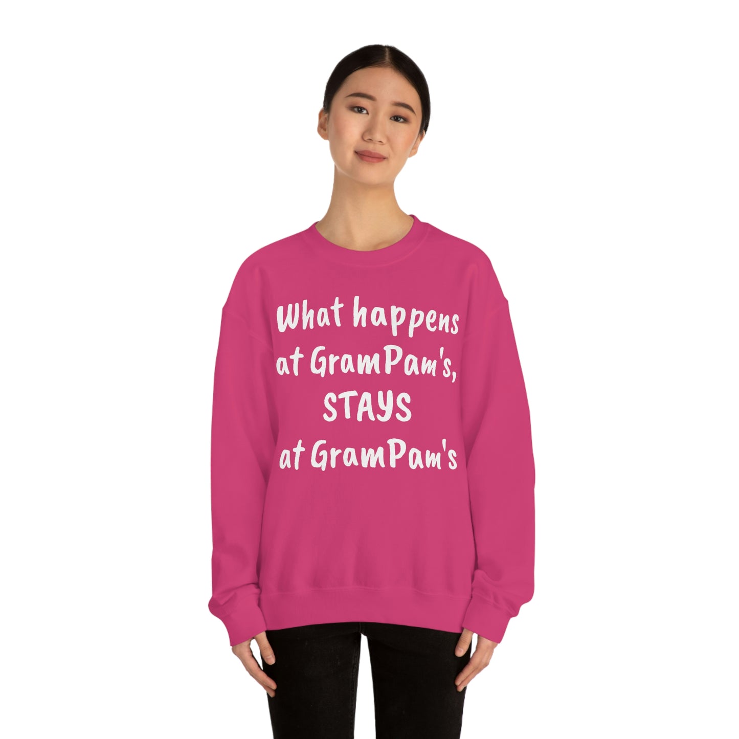 What happens at GramPam's, STAYS at GramPam's - Unisex Heavy Blend™ Crewneck Sweatshirt