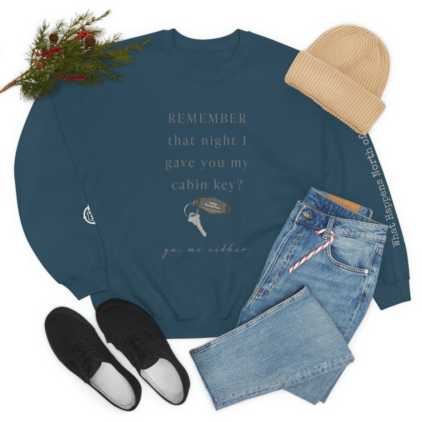 Remember That Night - Cabin Key - Lake Vermilion - North of Hwy 2 - Unisex Heavy Blend™ Crewneck Sweatshirt