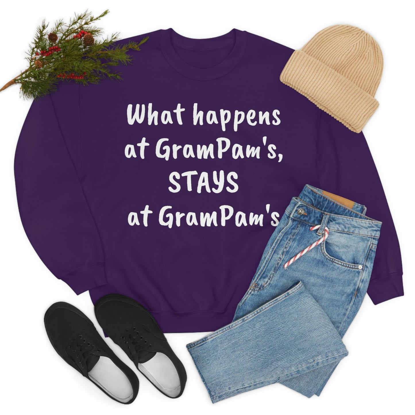 What happens at GramPam's, STAYS at GramPam's - Unisex Heavy Blend™ Crewneck Sweatshirt
