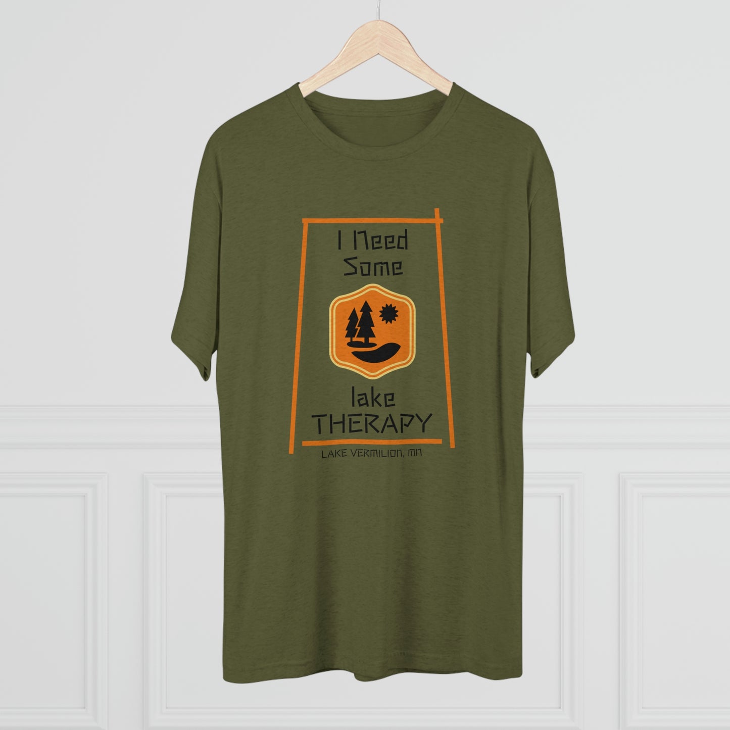 Lake Therapy - Orange Accents - Lake Vermilion - Unisex Tri-Blend Crew Tee