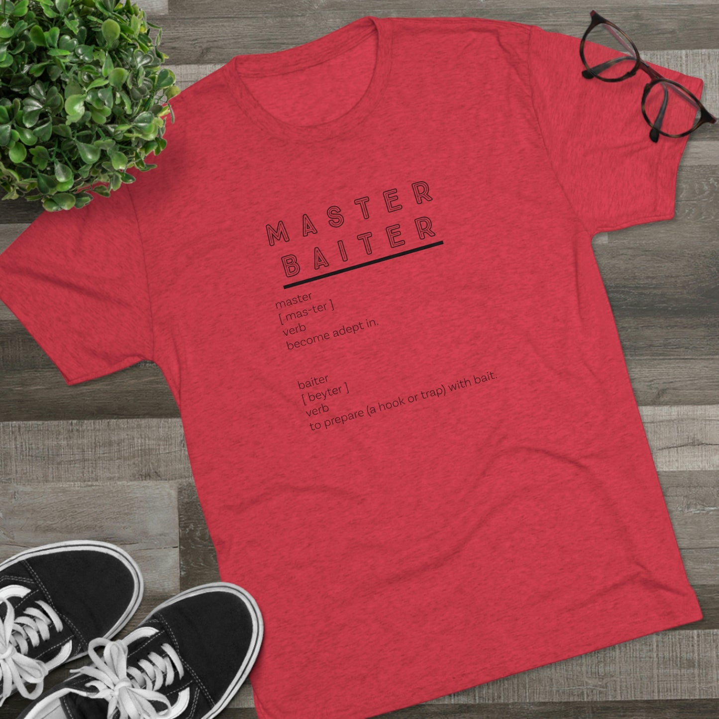 Master Baiter Definition - Bait - Fishing - Unisex Tri-Blend Crew Tee