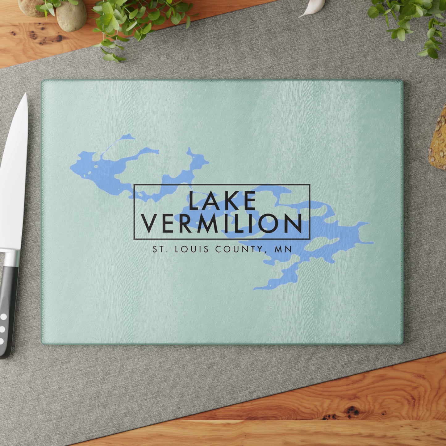 Lake Vermilion - White backed - Glass Cutting Board