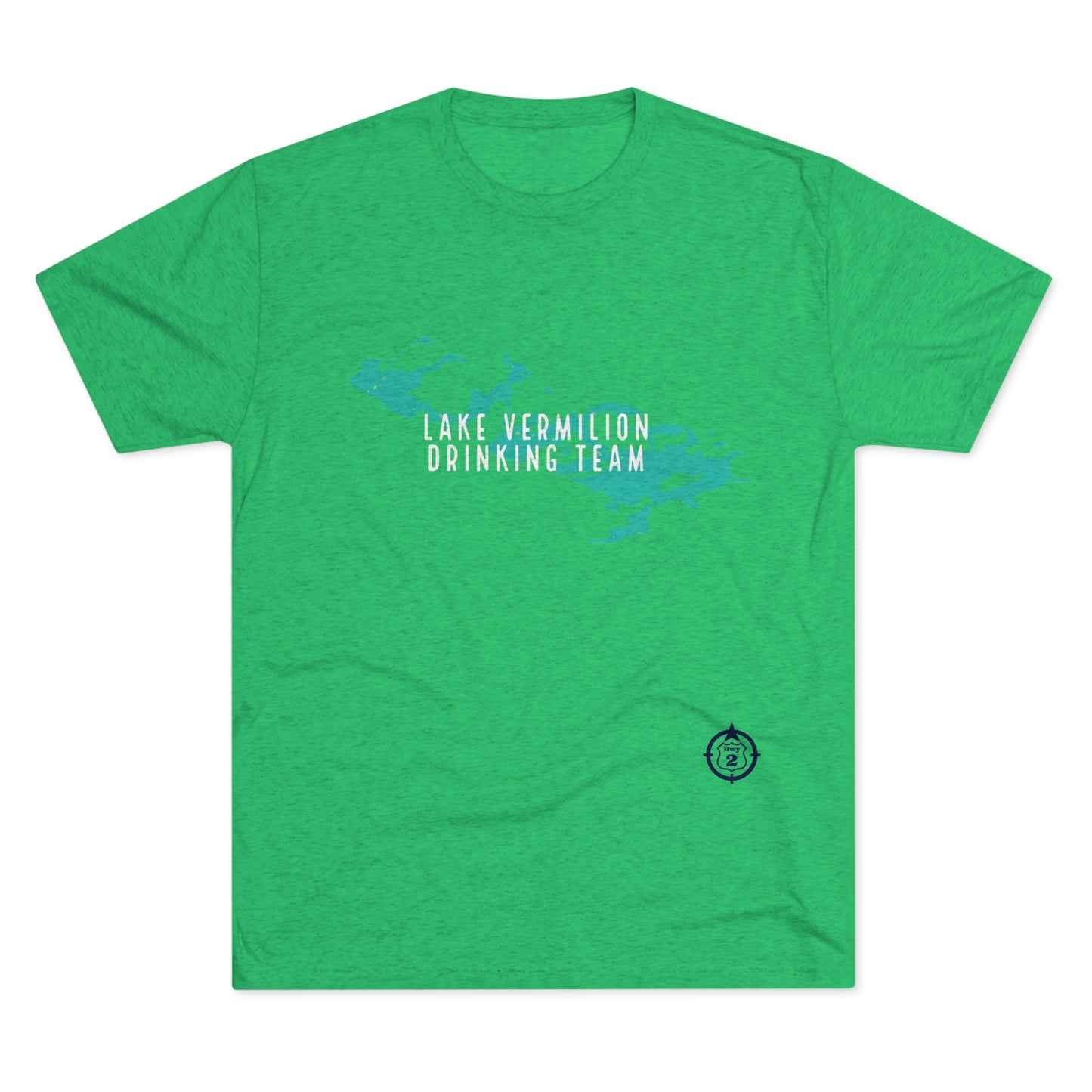 Lake Vermilion - Drinking Team - Lake Image - White Graphic - Unisex Tri-Blend Crew Tee
