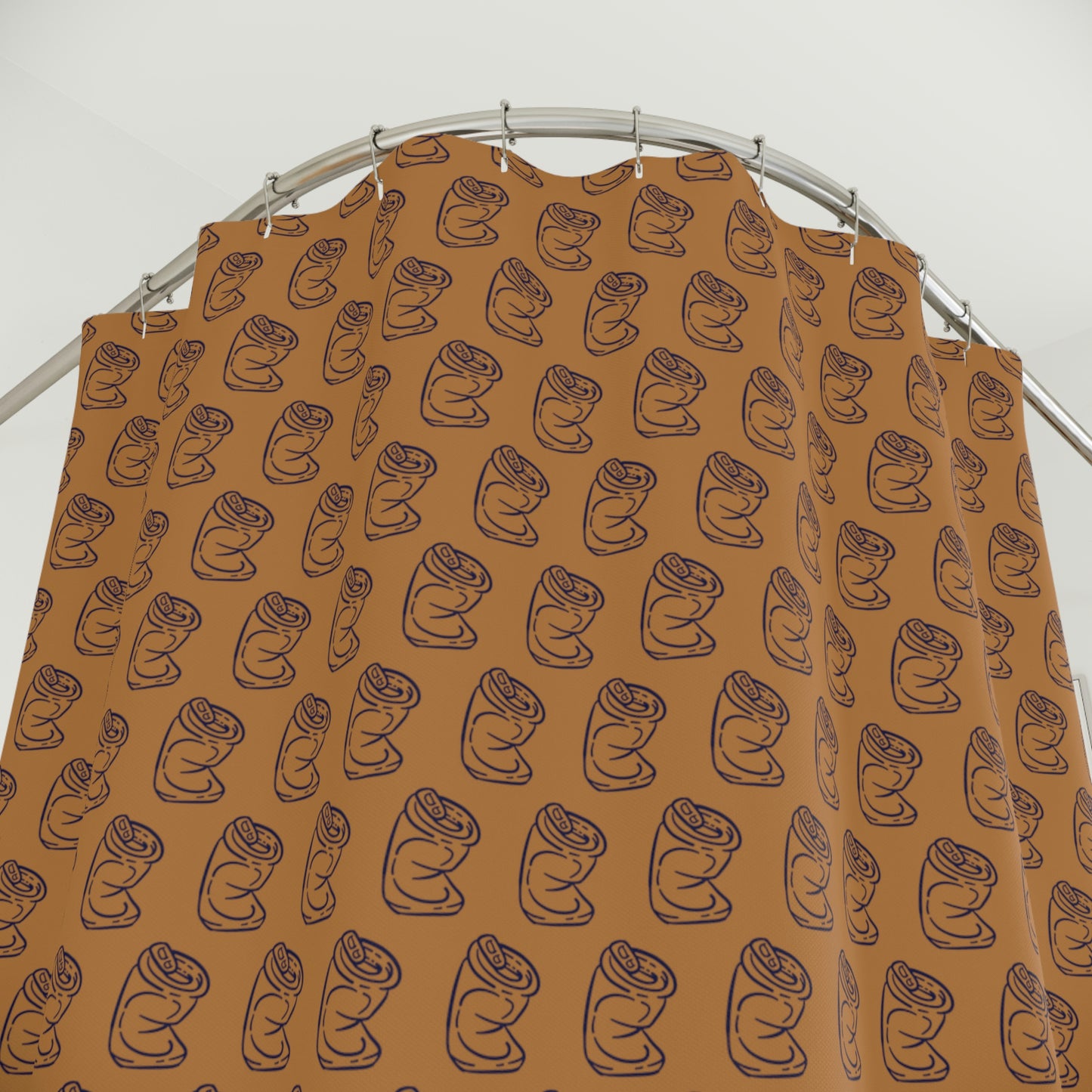 Crushed Can - BROWN - Polyester Shower Curtain