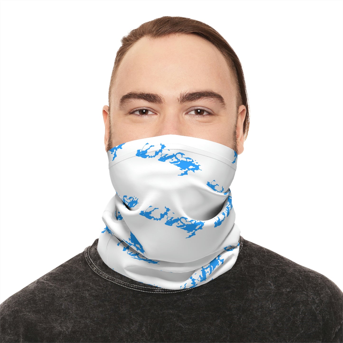 Summer Weather  - Lake Vermilion - MN - Pattern - Fishing / Boating Lightweight Neck Gaiter - White