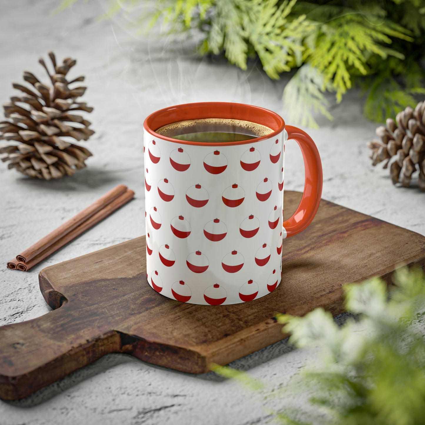 Traditional Red & White Bobber - Colorful Mugs, 11oz
