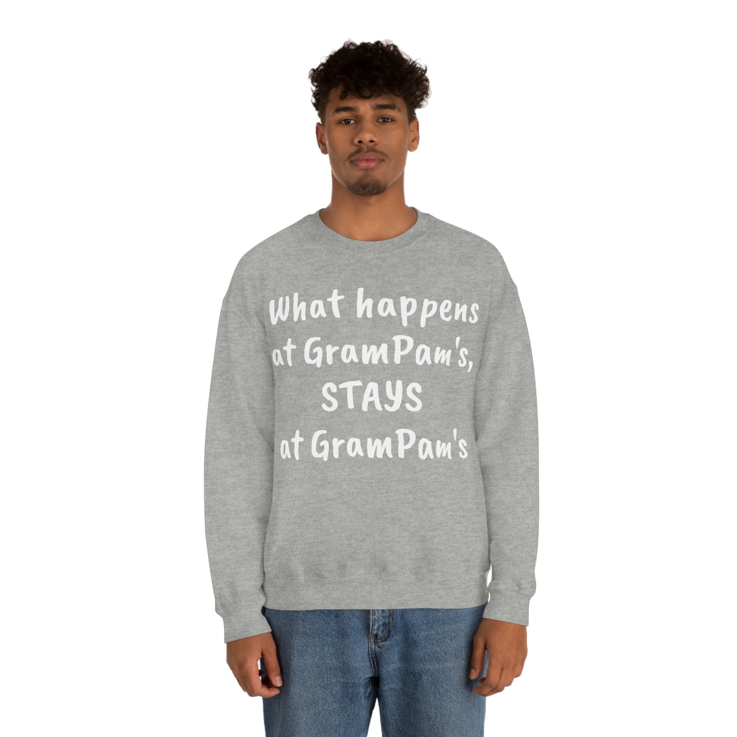 What happens at GramPam's, STAYS at GramPam's - Unisex Heavy Blend™ Crewneck Sweatshirt