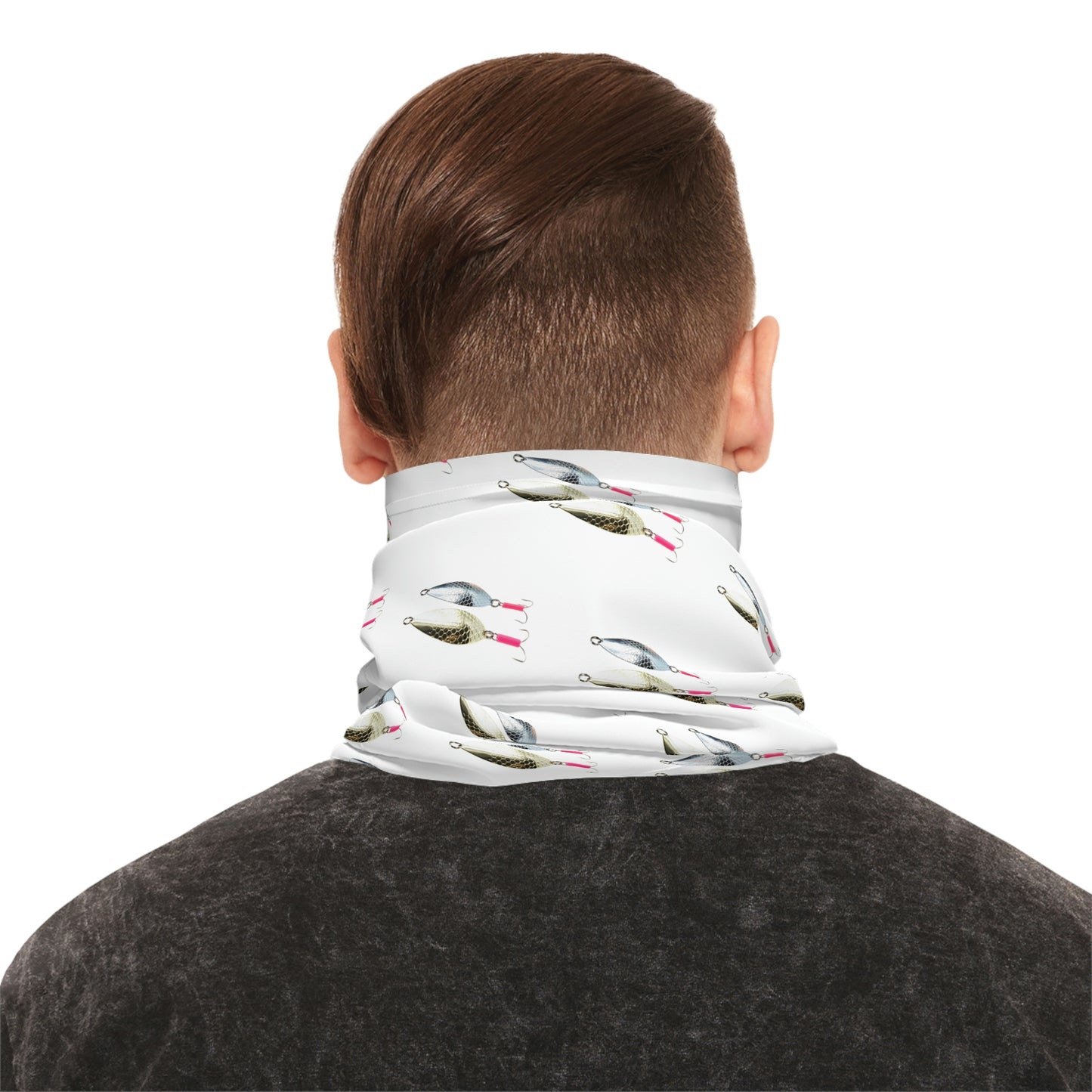 Summer Weather  - Fishing Lure - Spoons- Pattern - Fishing / Boating Lightweight Neck Gaiter - White