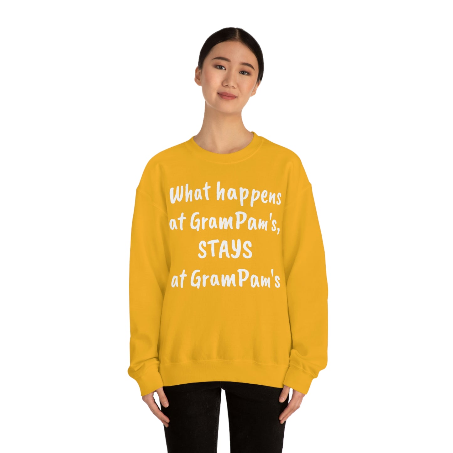 What happens at GramPam's, STAYS at GramPam's - Unisex Heavy Blend™ Crewneck Sweatshirt