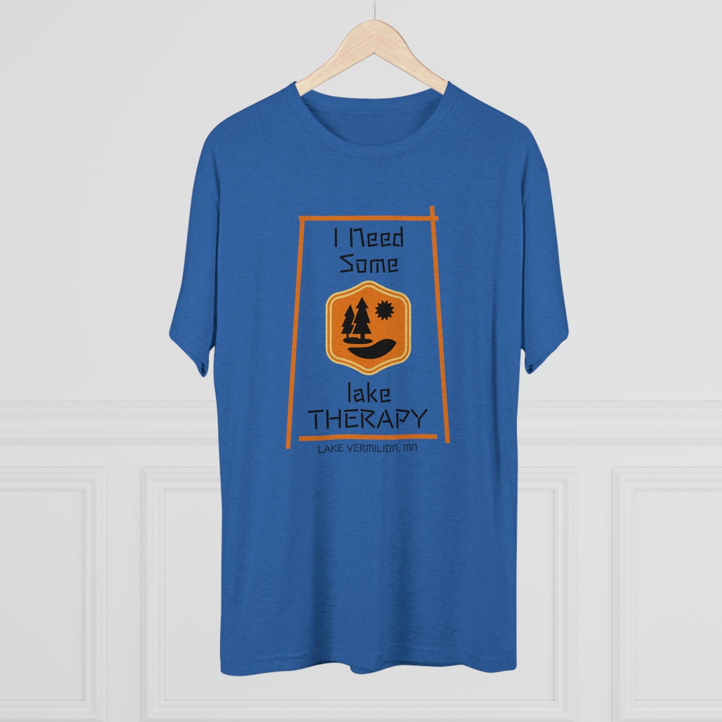 Lake Therapy - Orange Accents - Lake Vermilion - Unisex Tri-Blend Crew Tee
