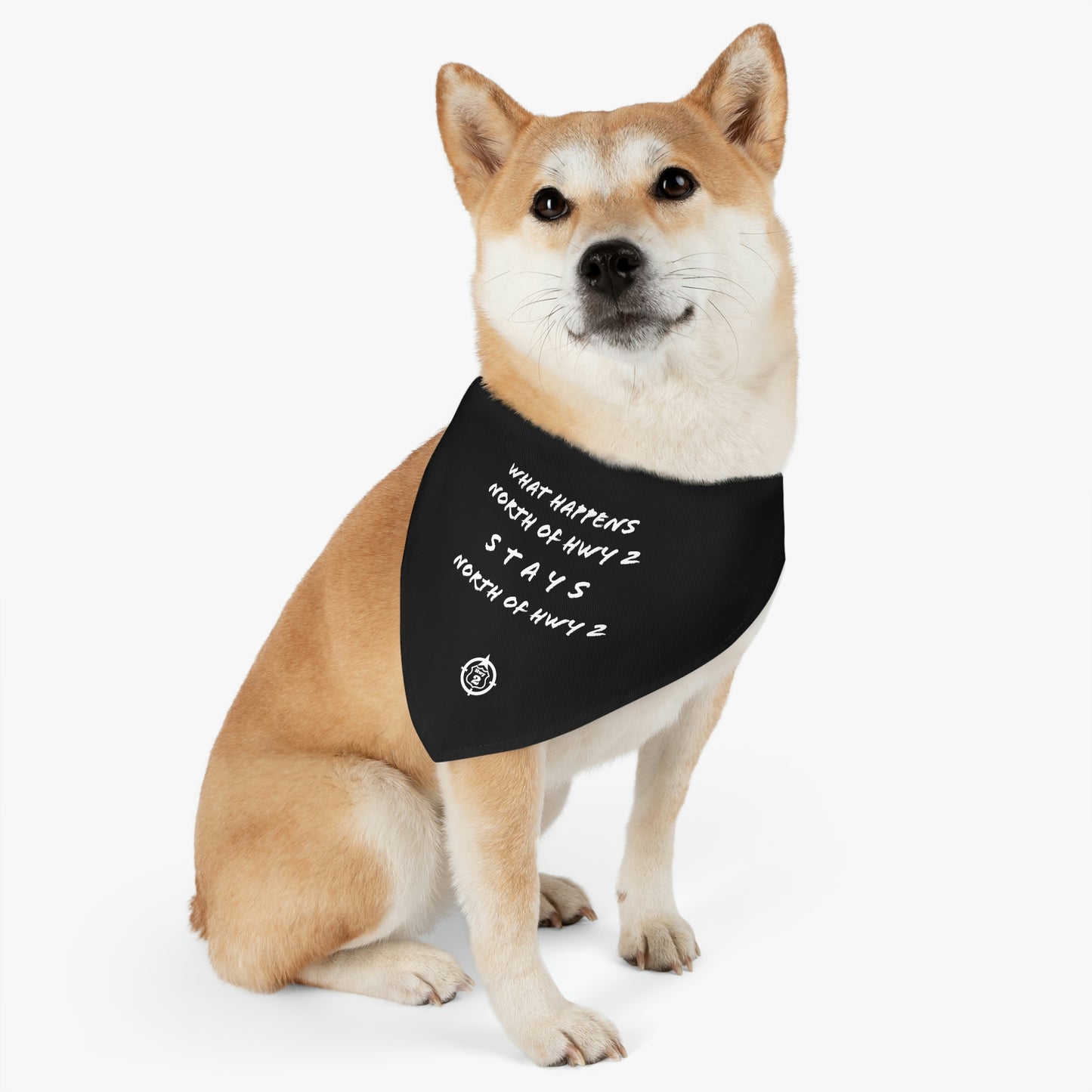North of Hwy 2 - Pet Bandana Collar - Black