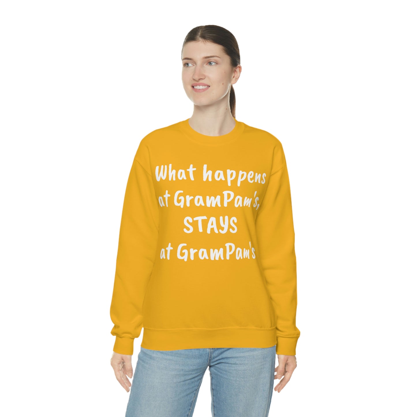 What happens at GramPam's, STAYS at GramPam's - Unisex Heavy Blend™ Crewneck Sweatshirt