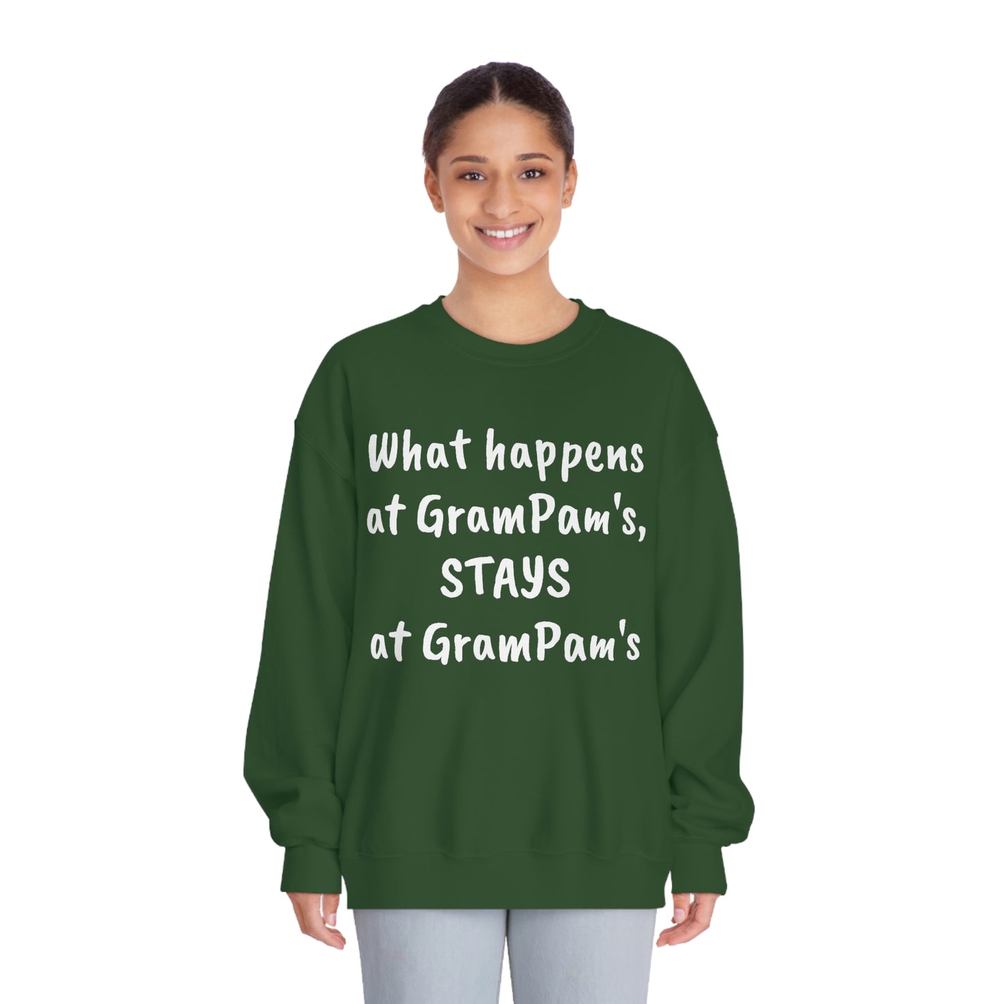 What Happens At GramPam's - Unisex DryBlend® Crewneck Sweatshirt