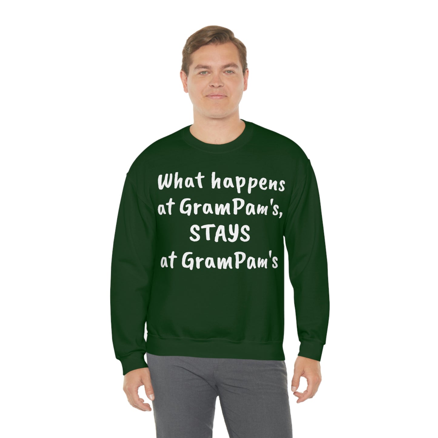 What happens at GramPam's, STAYS at GramPam's - Unisex Heavy Blend™ Crewneck Sweatshirt