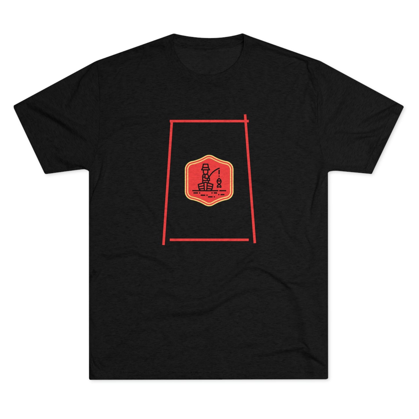 Fishing Therapy - Red Accents - Lake Vermilion - Unisex Tri-Blend Crew Tee