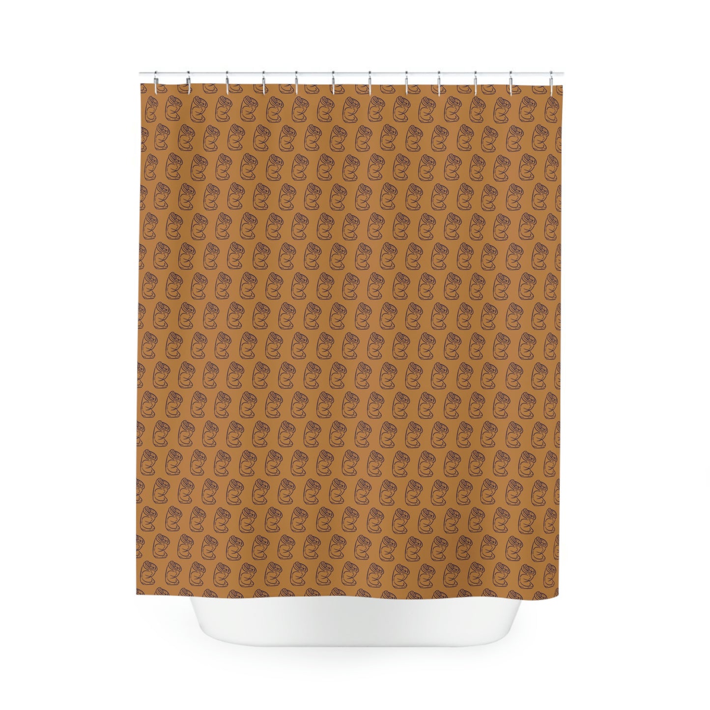 Crushed Can - BROWN - Polyester Shower Curtain