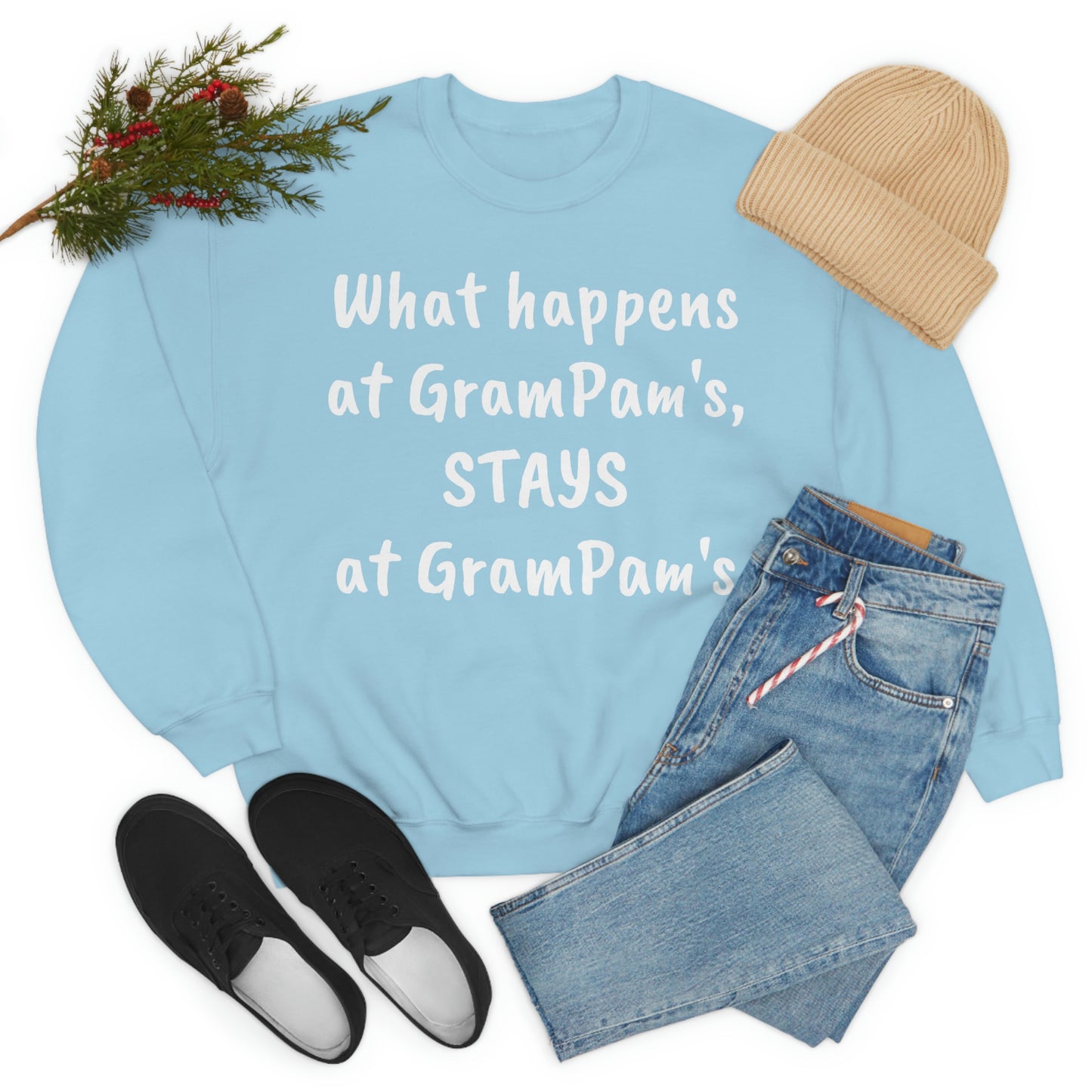 What happens at GramPam's, STAYS at GramPam's - Unisex Heavy Blend™ Crewneck Sweatshirt