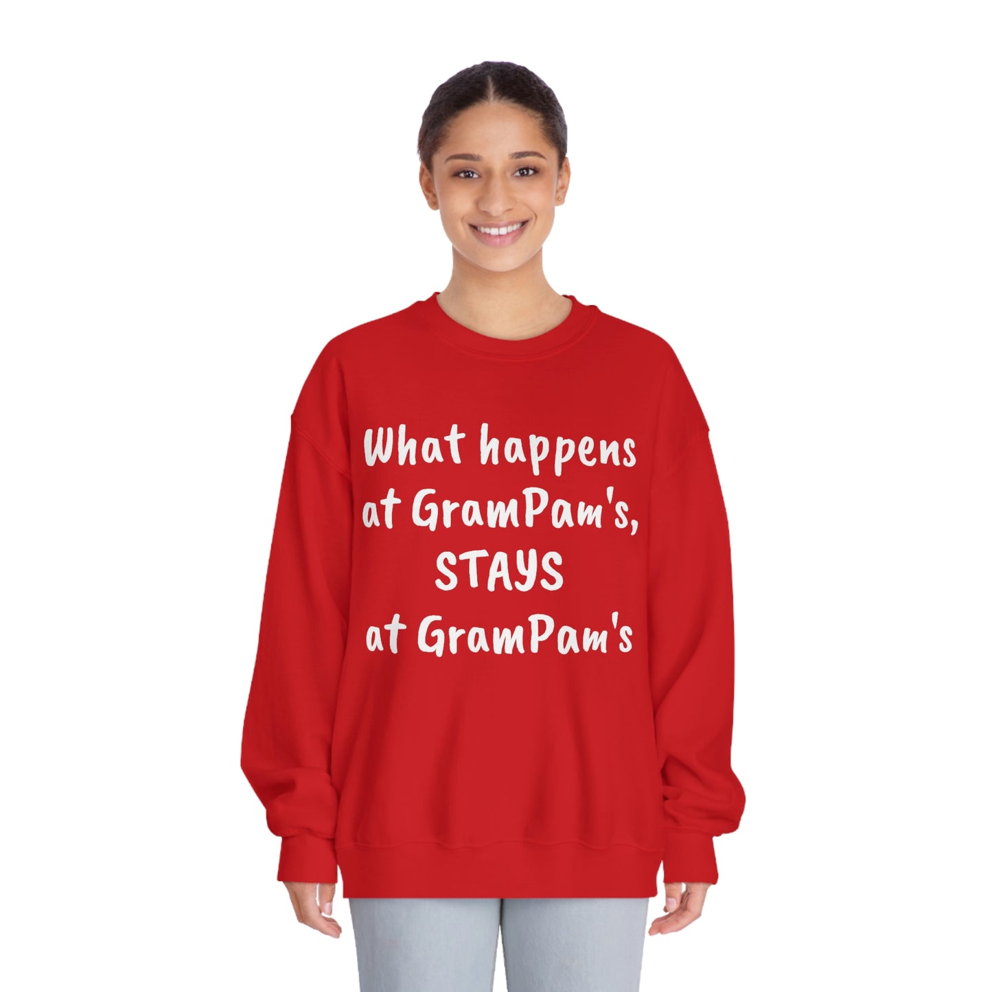 What Happens At GramPam's - Unisex DryBlend® Crewneck Sweatshirt