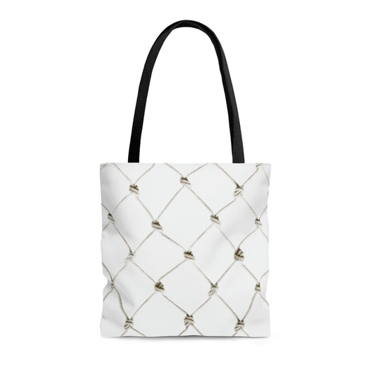 Fishing Theme  Boat / Beach Bag - Net - White AOP Tote Bag