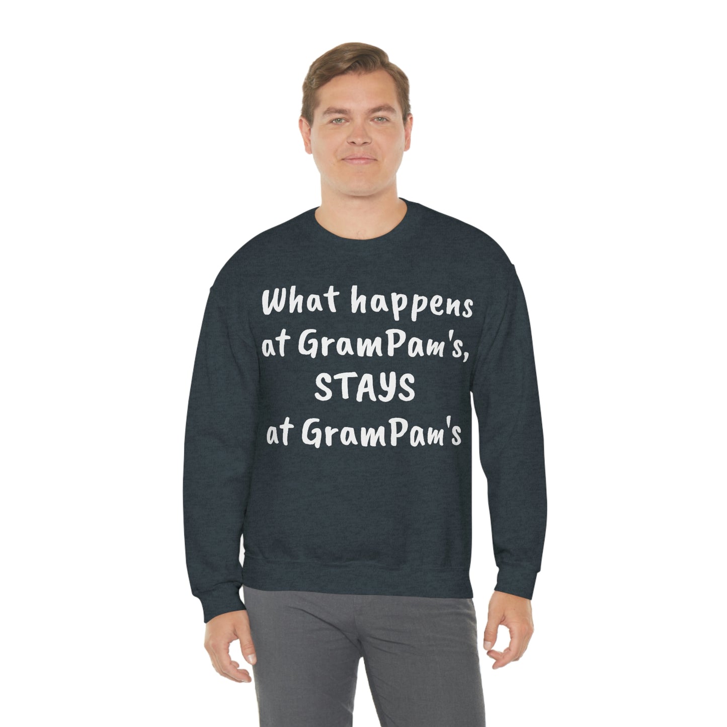 What happens at GramPam's, STAYS at GramPam's - Unisex Heavy Blend™ Crewneck Sweatshirt