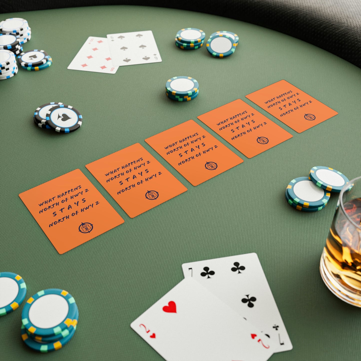 What Happens North of Hwy 2 - Poker Cards