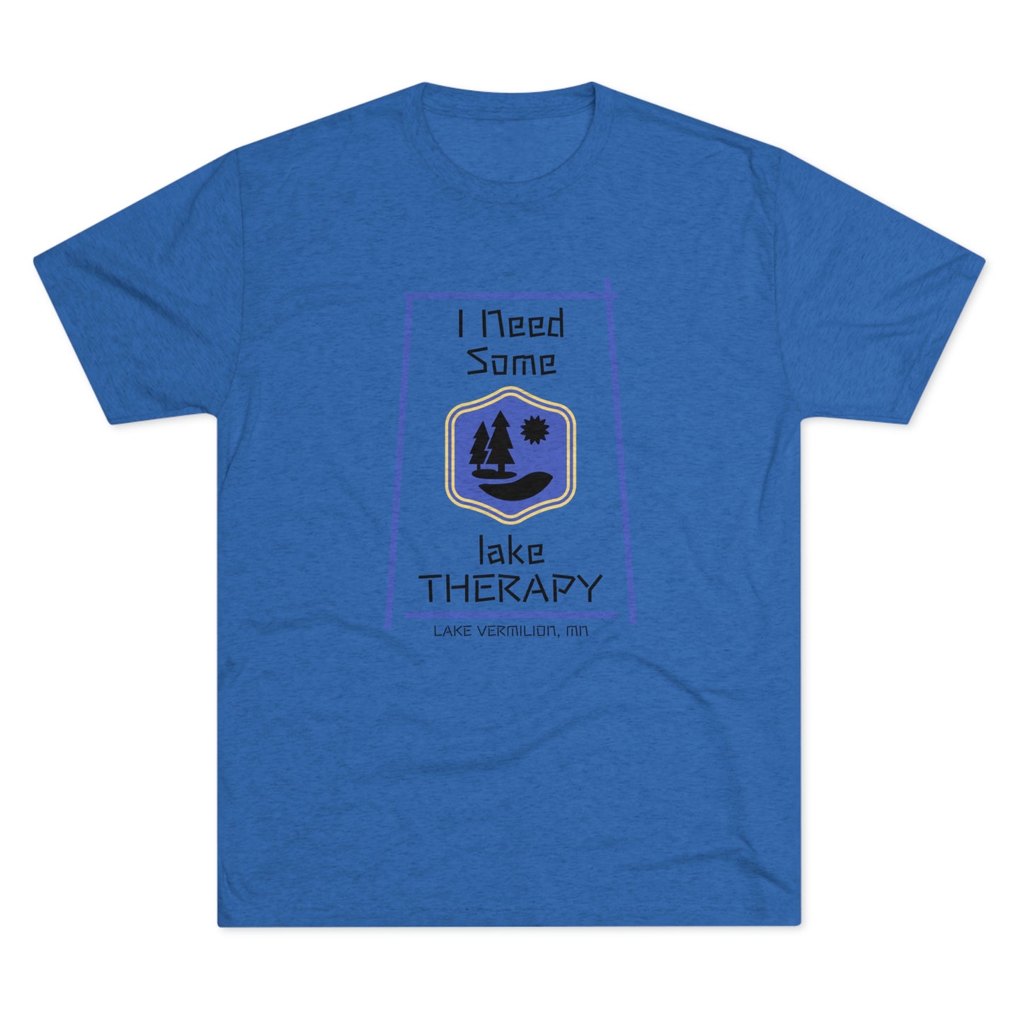 Lake Therapy - Blue Accents - Lake Vermilion - Unisex Tri-Blend Crew Tee