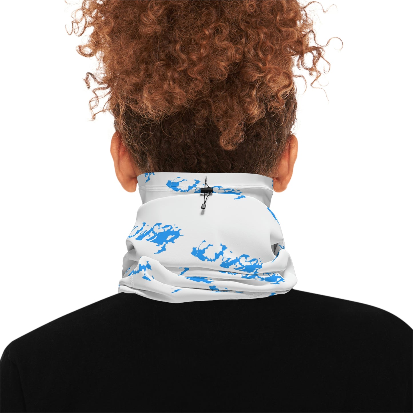 Cool Weather  - Lake Vermilion - MN - Pattern - Fishing / Snowmobiling Winter Neck Gaiter With Drawstring - White